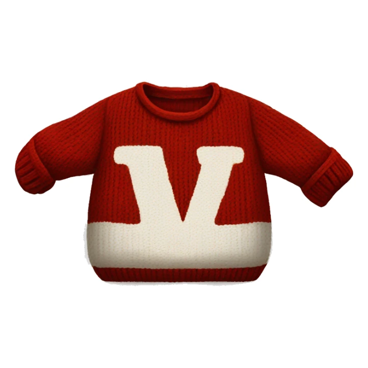 Red Harry Potter sweater with a letter A sticker