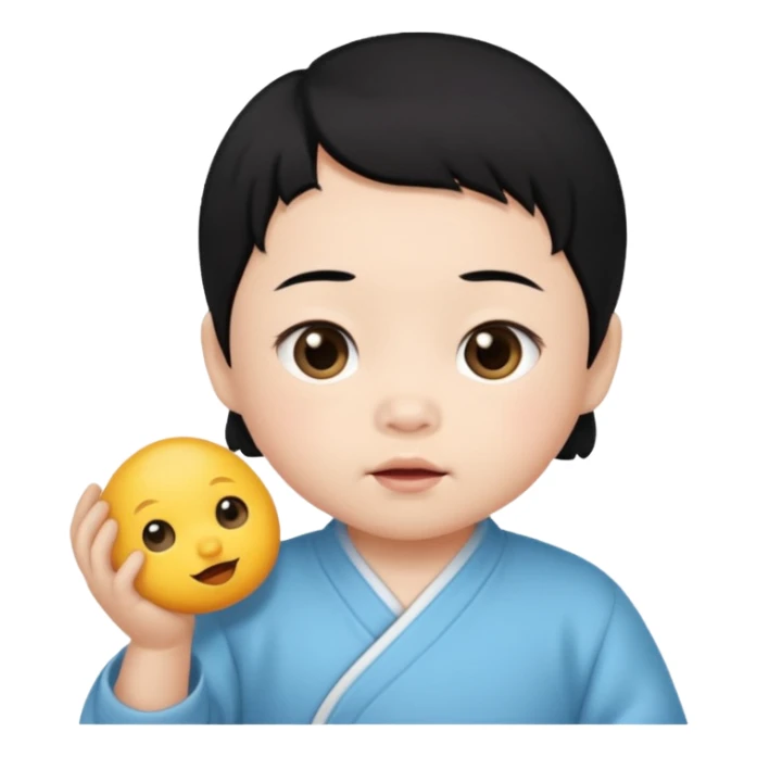 Chinese baby with black hair sticker