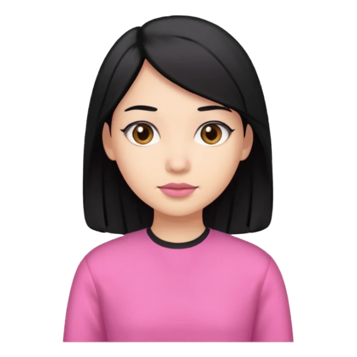 Change clothing to pink and hair to black sticker