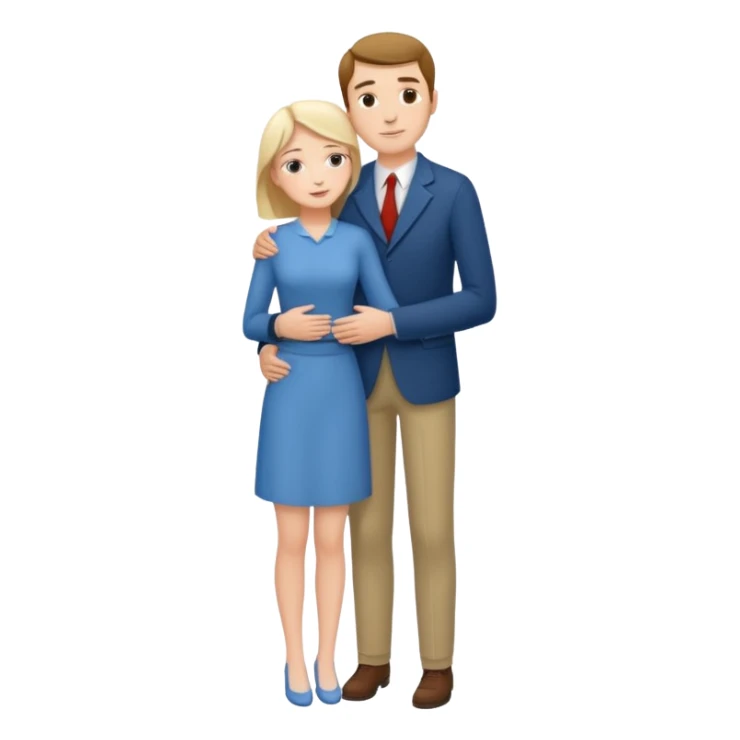 Hombre bajito abrazando a mujer Alta desde una gran altura sticker