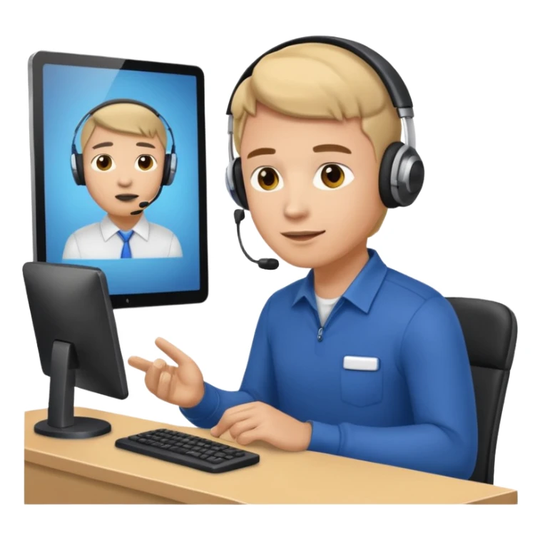 A male customer who has a product service request wanting information on one of two products? sticker