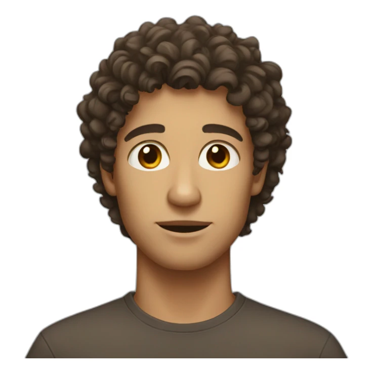 guy with curly hair and brown eyes sticker