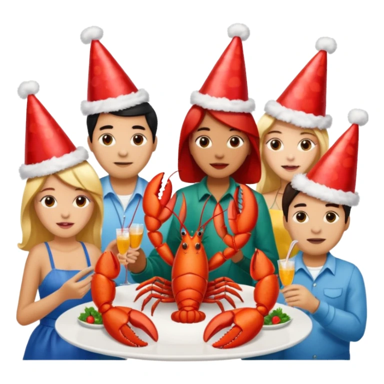 To many people eating lobster at a family party sticker