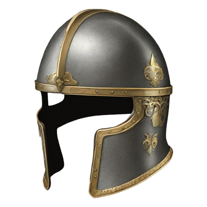 ornate french full-face armet helmet intricate inlays sticker