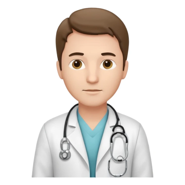 Cardiac sonographer male long white coat or scrubs sticker