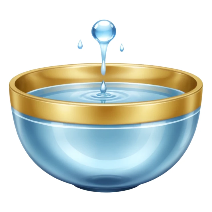 metallic bowl of water sticker