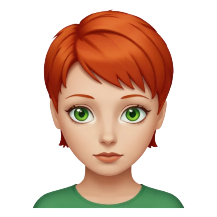 women with very short red hair sticker