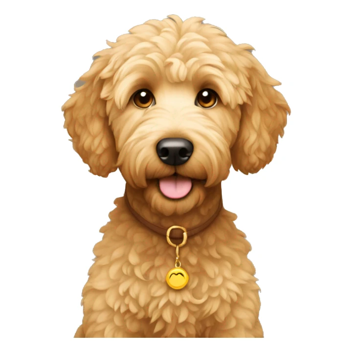 Golden doodle with short hair girl sticker