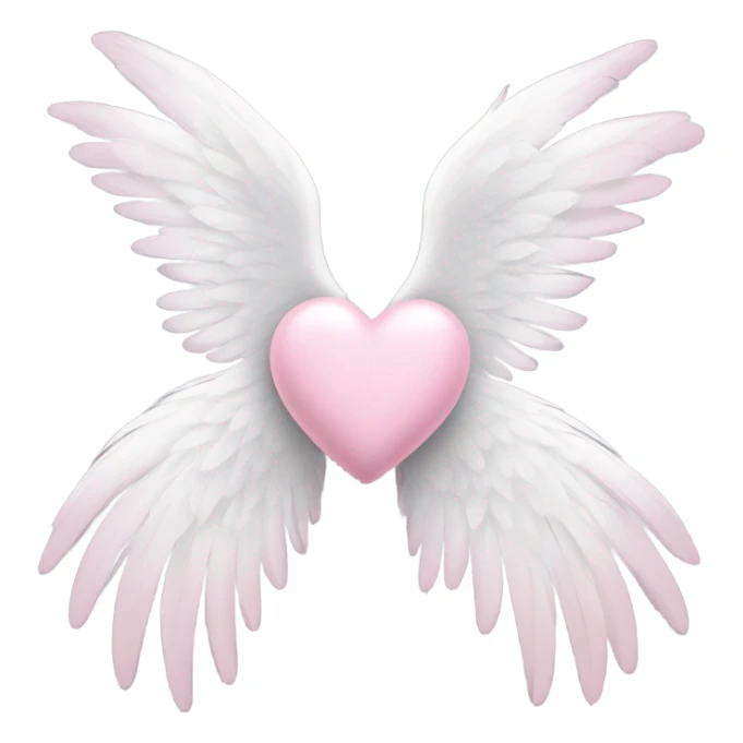 pastel pink heart with white wings sticker