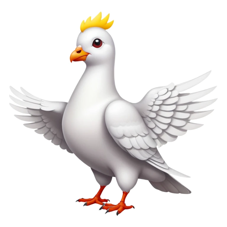 white pigeon wearing Flash costume sticker