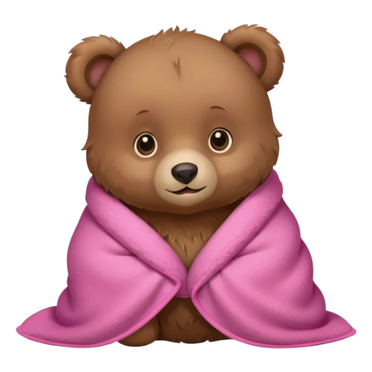 Baby bear in pink blanket sticker