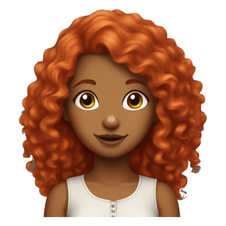 fox girl with red curly hair sticker