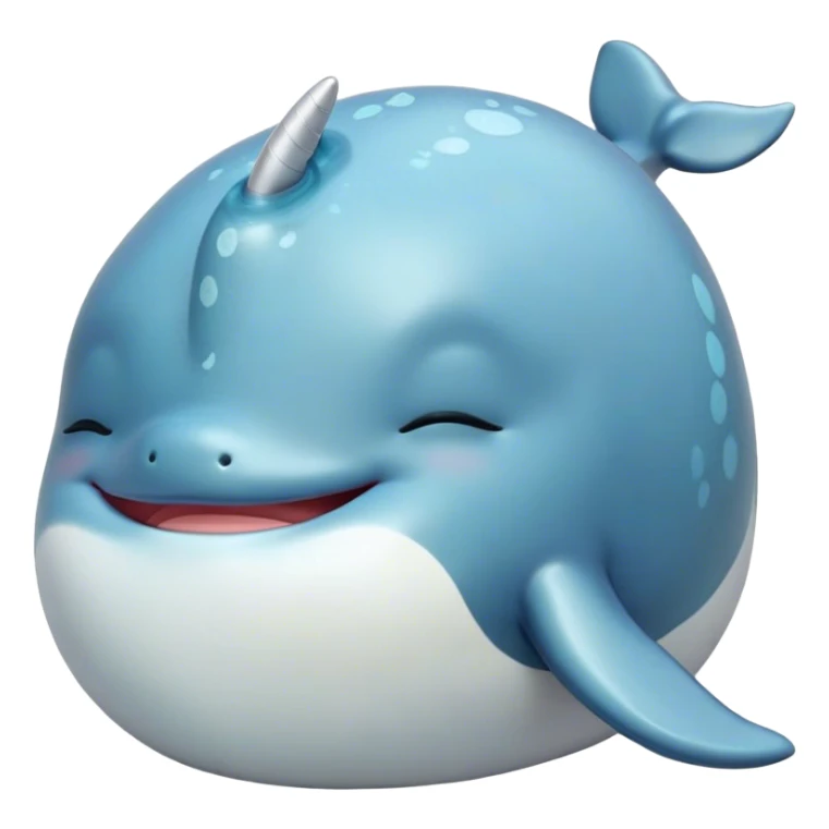 Meme-Worthy cute Sleeping Narwhal Portrait Emoji, Head resting peacefully with a contented smile, showcasing a luxuriously smooth form with a gentle tusk accent, eyes closed in a serene slumber, Simplified yet hilariously adorable features, highly detailed, glowing with a soft, drowsy glow, high shine, relaxed and utterly lovable, stylized with an air of playful laziness, bright and heartwarming, soft glowing outline, capturing the essence of a comically sleepy sea unicorn that feels destined to become the next viral sensation of adorable rest! sticker