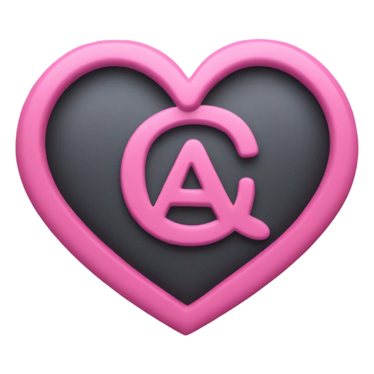 a pink heart with the letters A+C  sticker