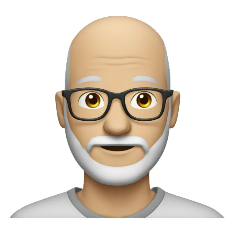 bald guy with blue eyes glasses and a grey beard sticker
