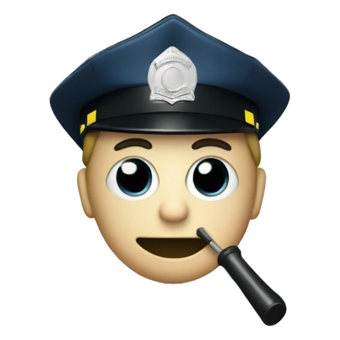 police with detective hat and magnifying glass sticker