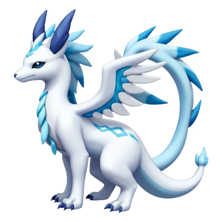 lugia-reshiram-suicune-Glaceon-hybrid, full body sticker