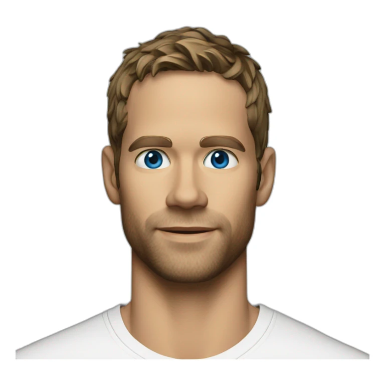 actor paul walker blue eyes with a t-shirt on sticker