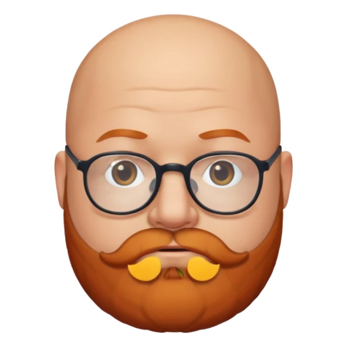 Bald fat man With ginger beard wearing glasses sticker