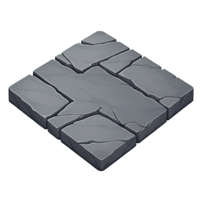 generate realistic detailed stone patform isometric view dark color sticker