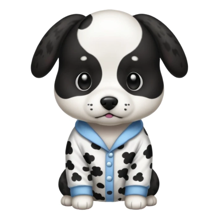Black and white dog in mal pj's sticker