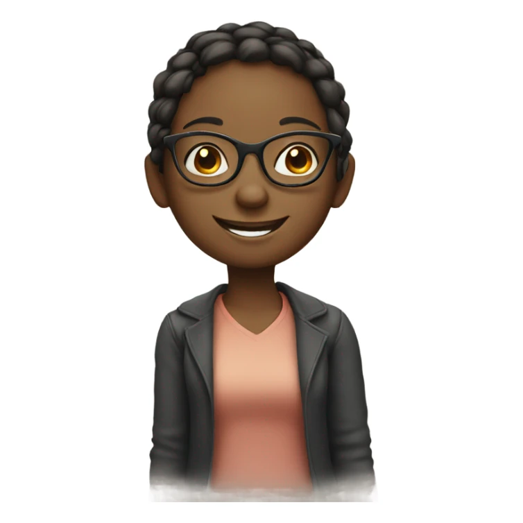 smiling girl with glasses sticker