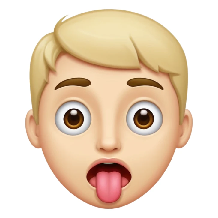 Face with tongue out and eyes to the tops sticker