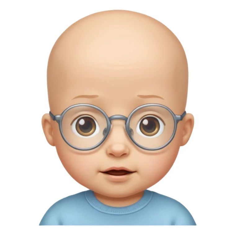 bald glasses baby sticker