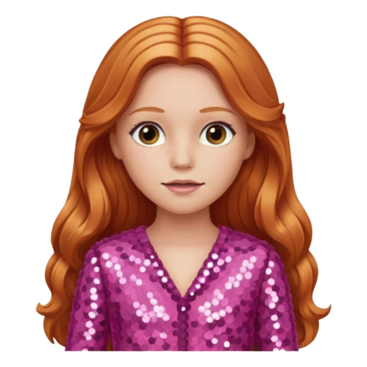 Carrie White from Carrie with long reddish blonde hair, pink sequin outfit  sticker