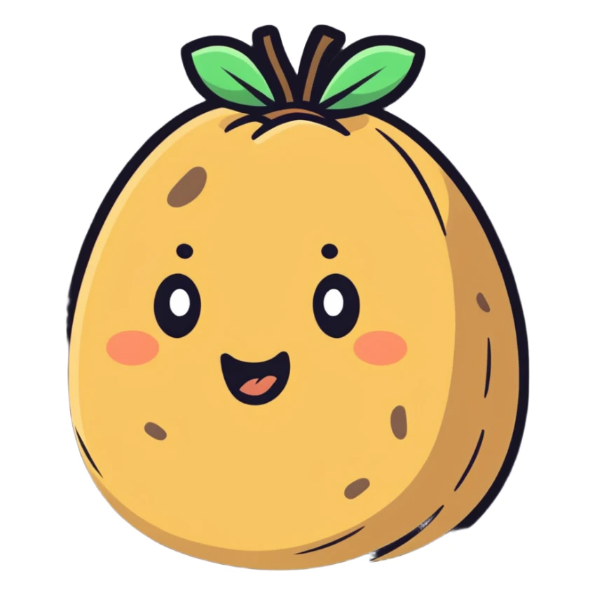 potato cartoon sticker style sticker