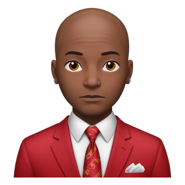black man Bald with red necktie, red dress, heavy tattoos. sticker