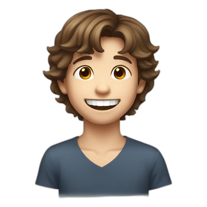 8 years old boy with brown hair and wide smile and loosing a tooth sticker