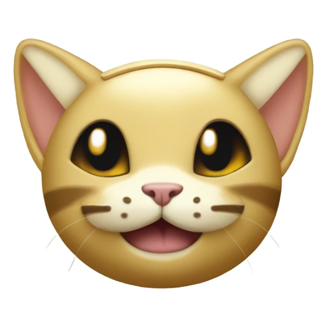 Meowth from Pokémon gold coin on front of head and black ears sticker