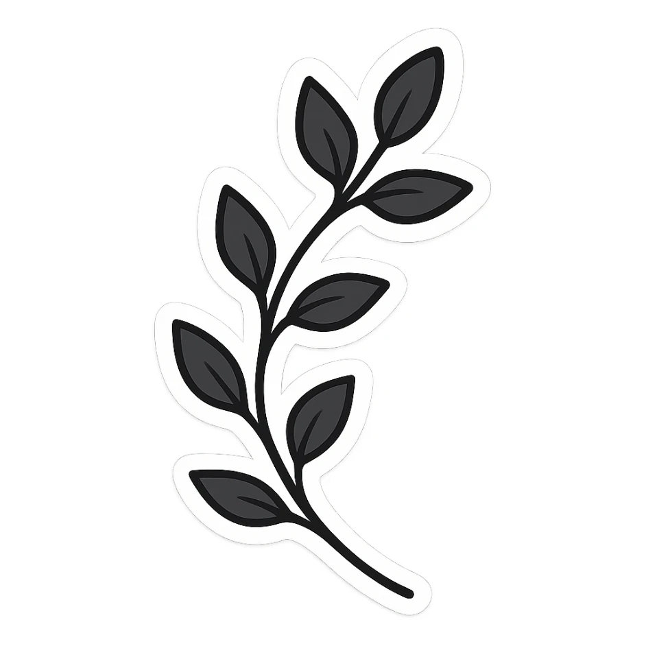 simple black vine sticker