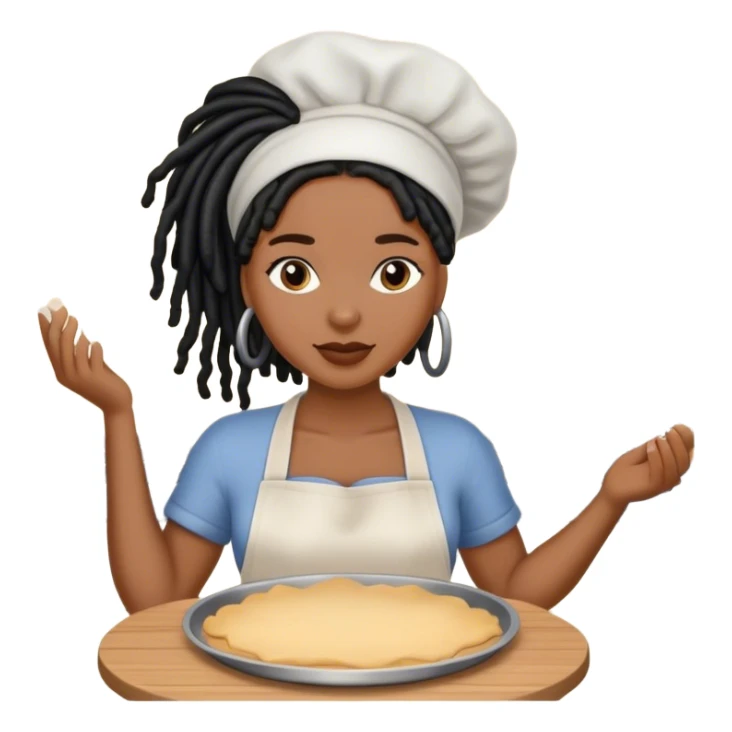 black woman with black locs baking  sticker