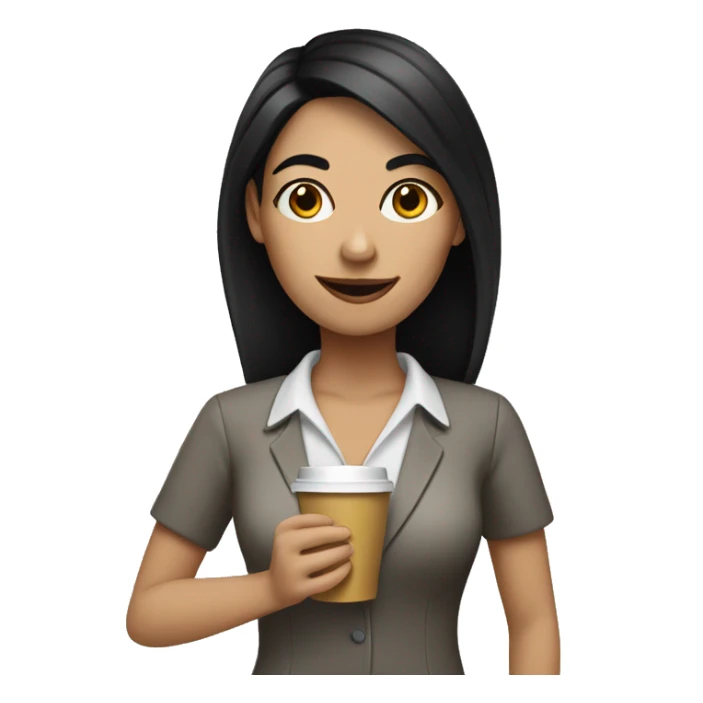 white female teacher with black hair that loves coffee sticker
