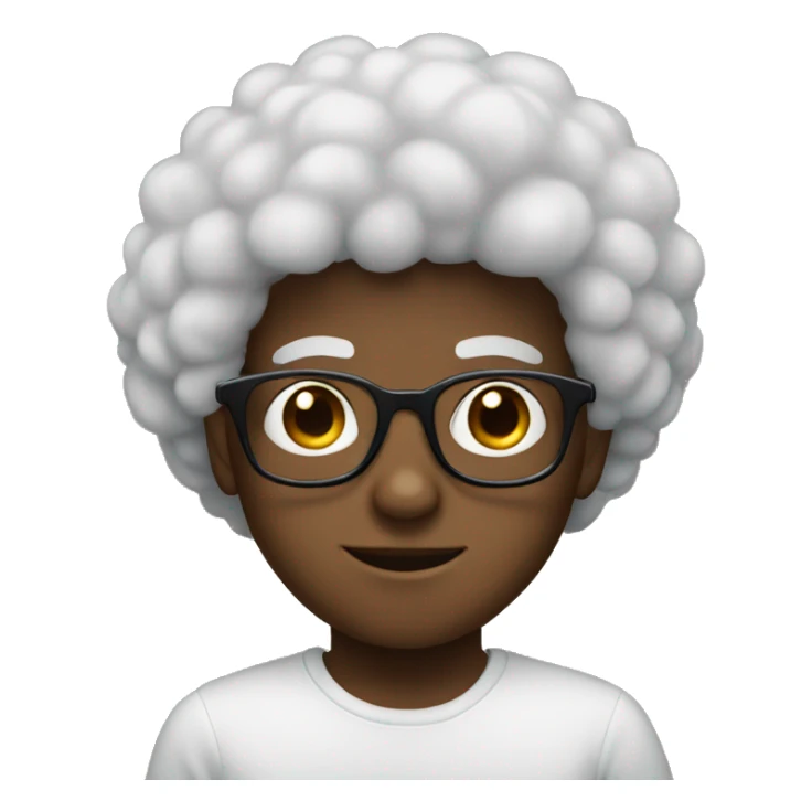 boy with glasses and a fro sticker