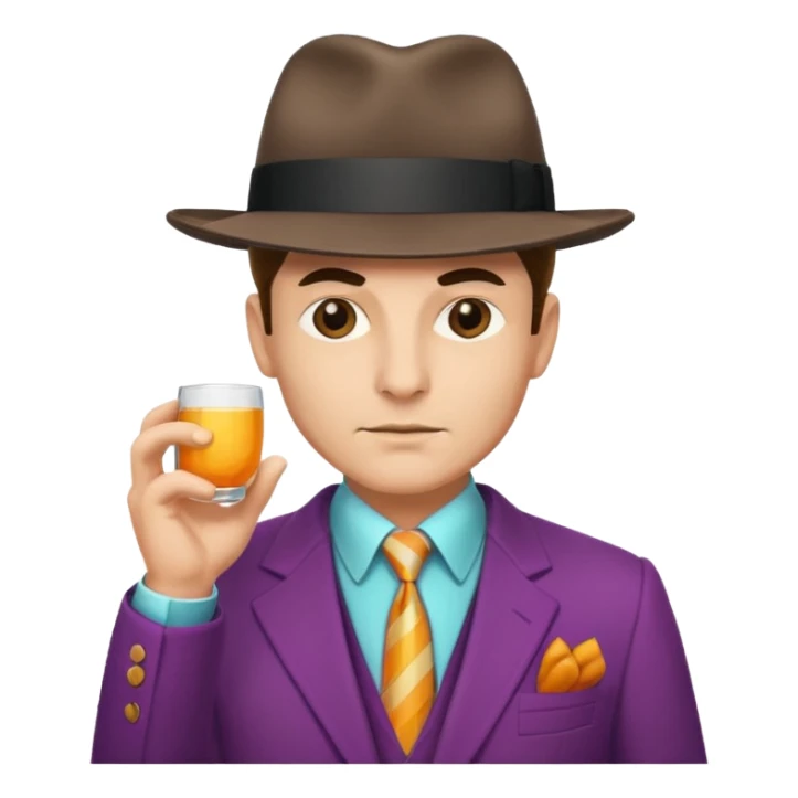 Retro Mobster with colored suits and hats sticker