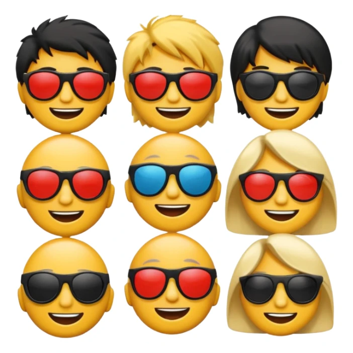 several emoticons related to rock music sticker