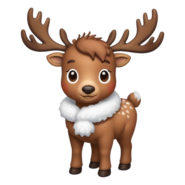reindeer baby  cute, full bodysnow sticker