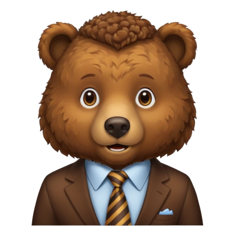 curly hair bear with tie sticker