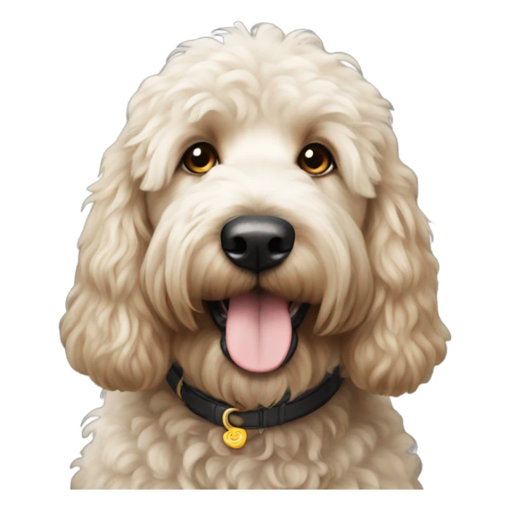 Black golden doodle in Korea sticker
