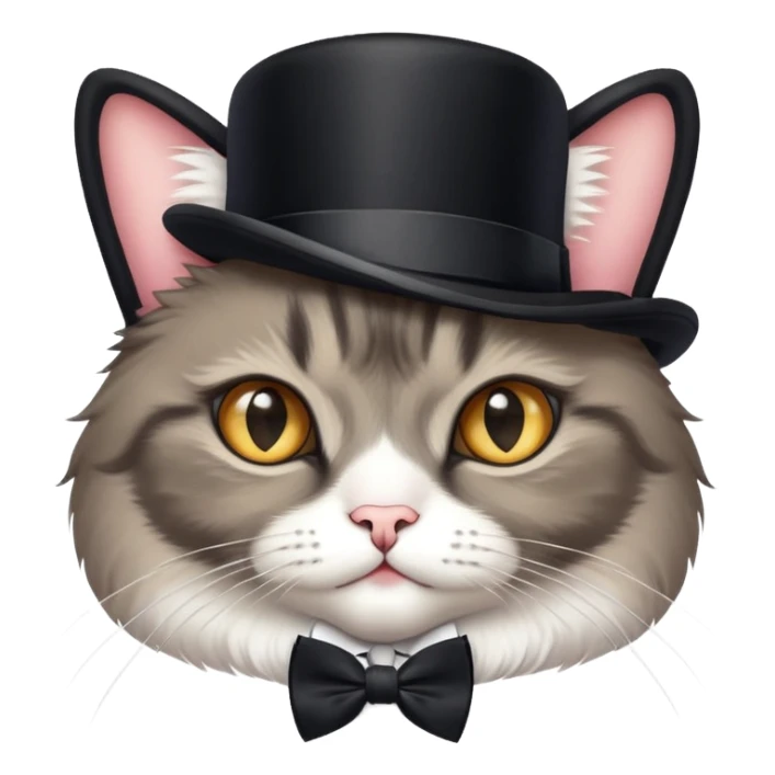 palas’s cat in a top hat with a bow tie sticker