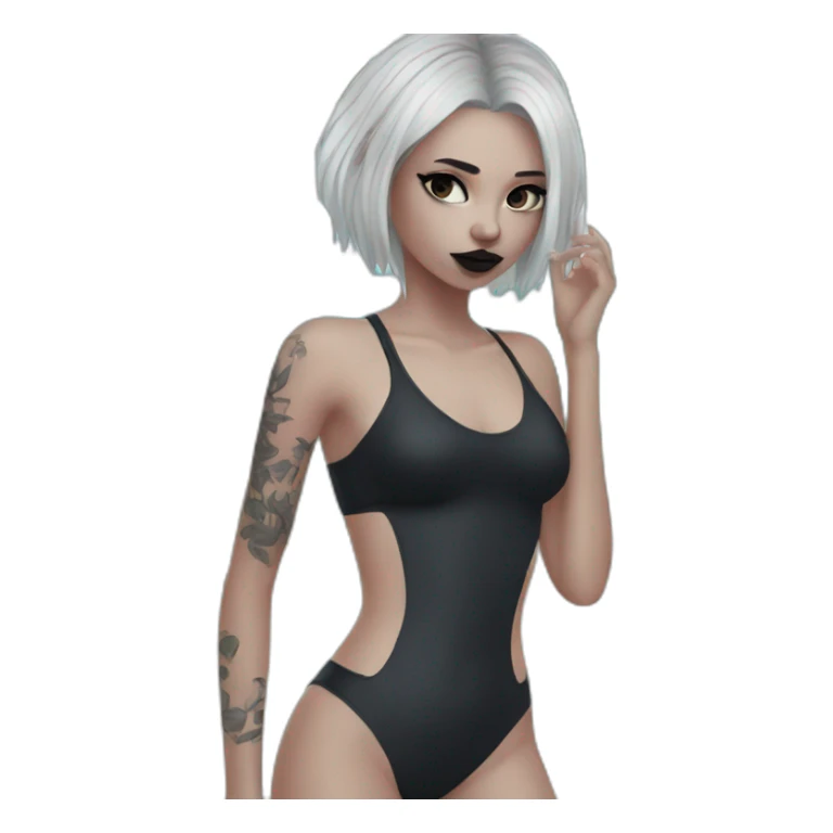 Goth girl in swimsuit sticker