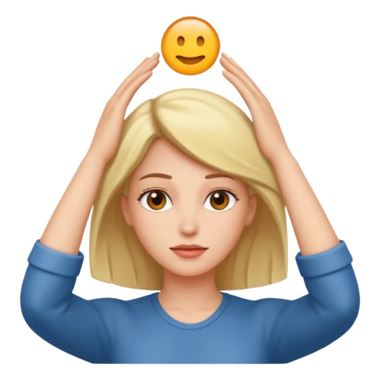 decision gesture women hands on top of the head sticker