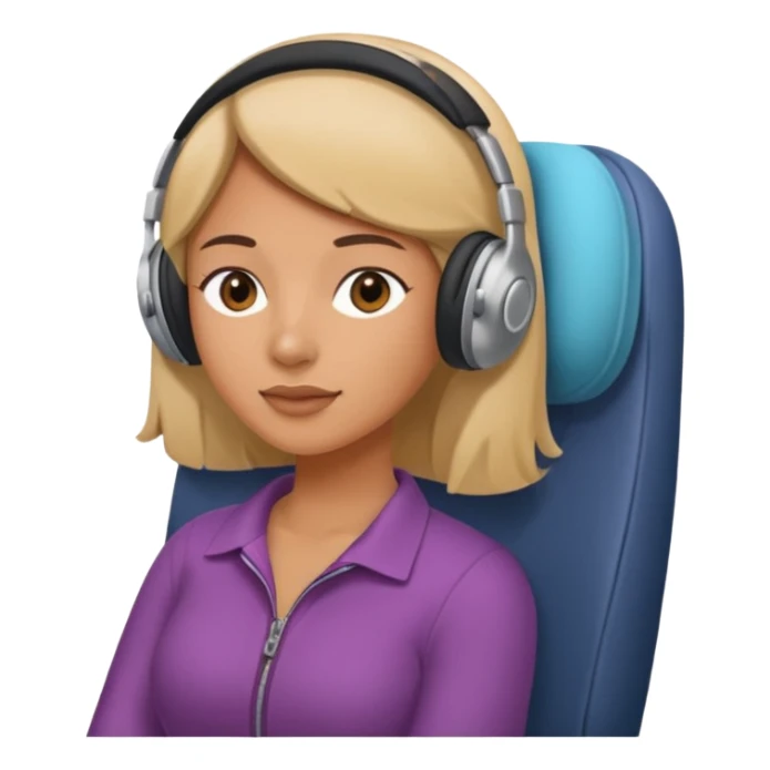 woman using travel pillow in plane seat sticker