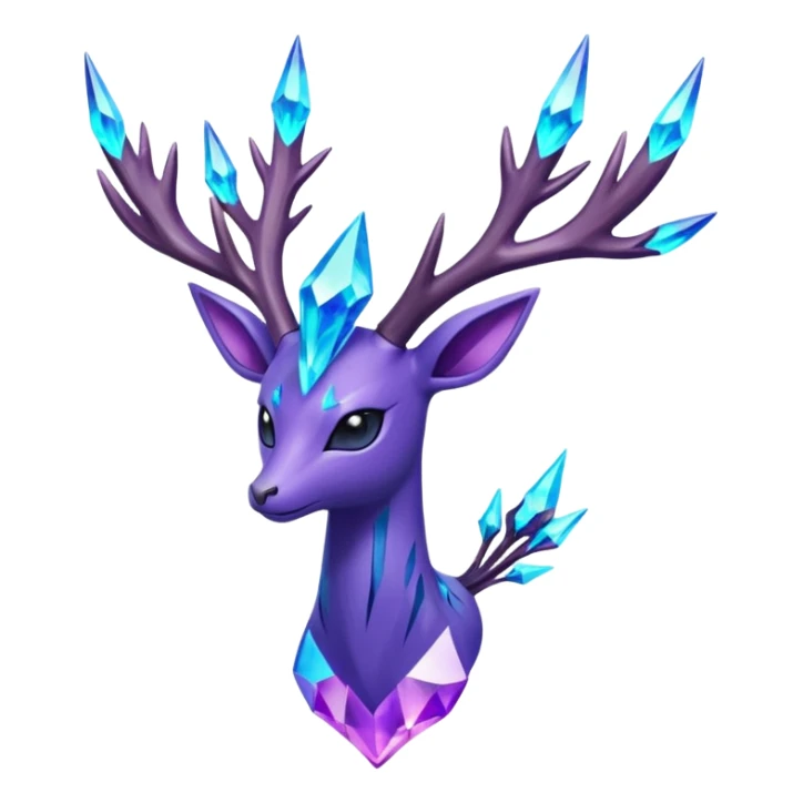 Pokemon legendary purple and cian crystal xerneas sticker