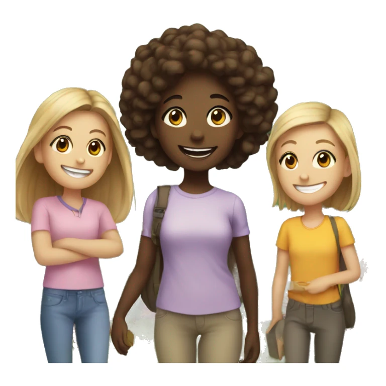 girl smiling outdoors with friends sticker