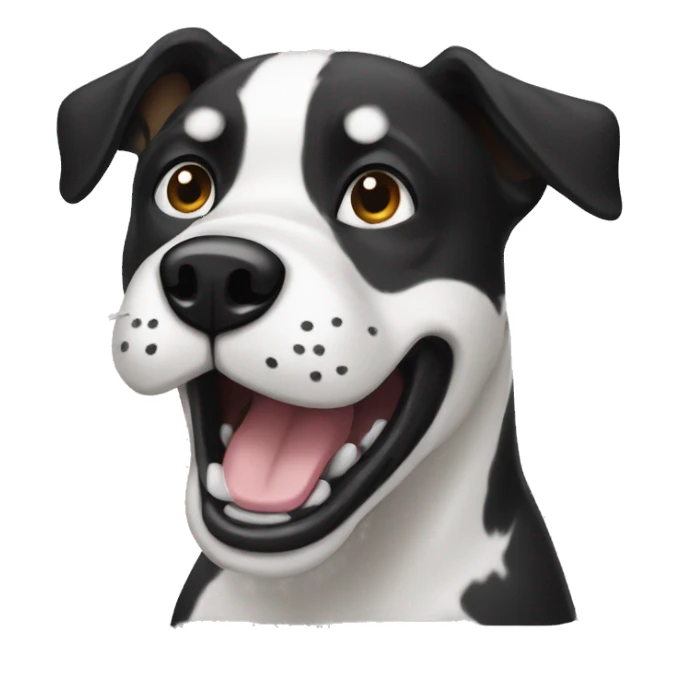 Black and white speckled dog snarl sticker