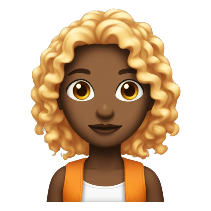 Una ragazza con capelli ricci arancioni con occhi a mandorla e una pelle bianca  sticker